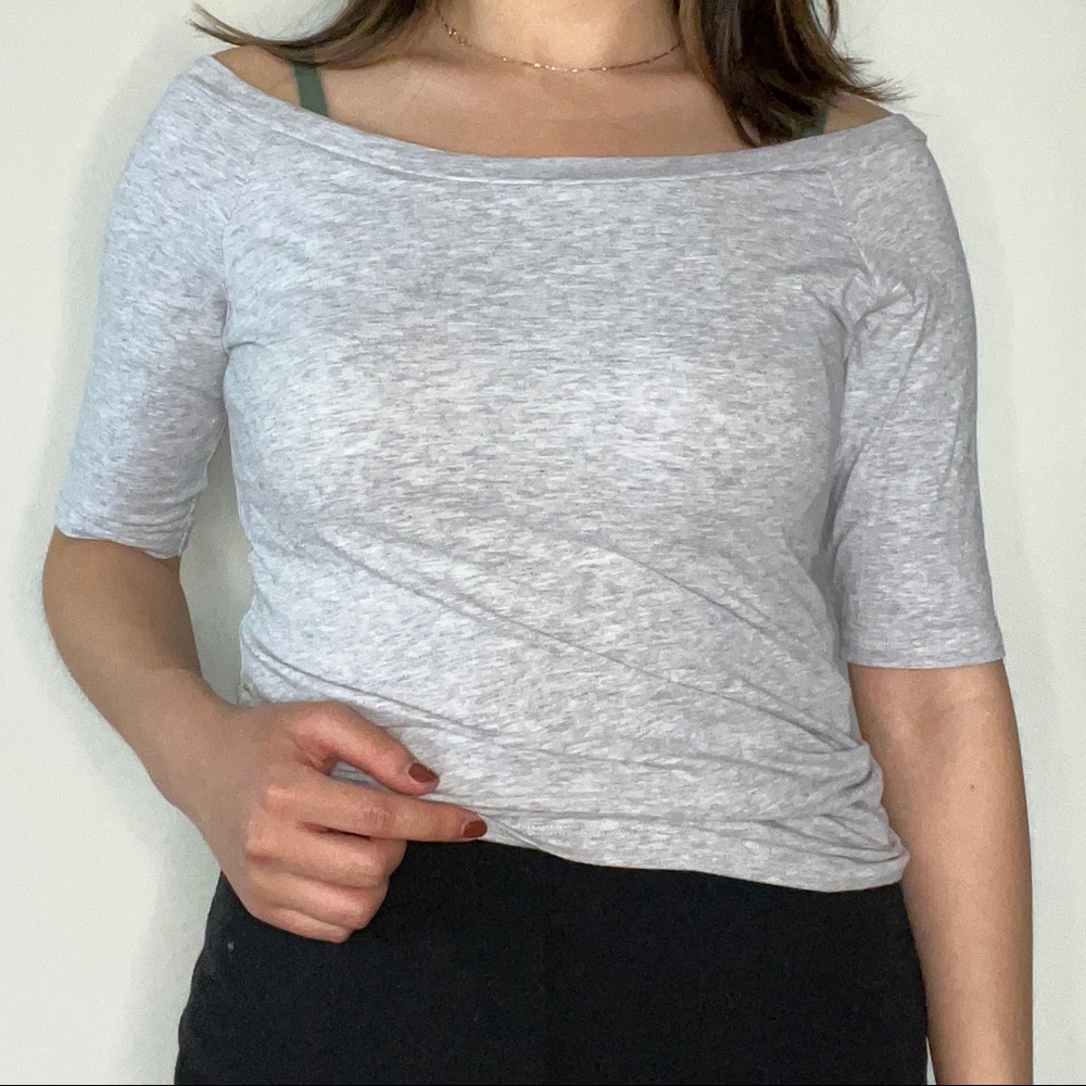 Uniqlo cold-shoulder top with built-in bra